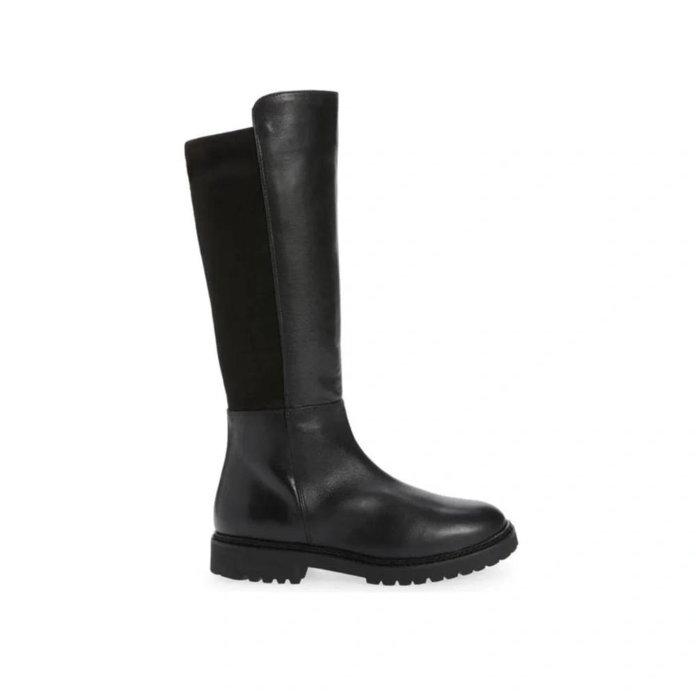NEW Aquatalia Mattie Water Resistant Leather/Suede Tall Boots Black Size 6.5